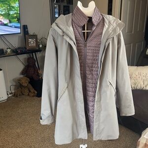 Patagonia Vosque 3-in-1 Parka Womens Medium Grey / Lavender Puffer w/ Shell